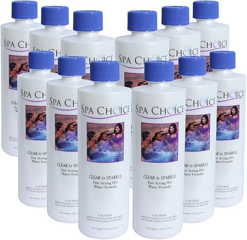 SpaChoice 472-3-1021-12 - Bañera de hidromasaje clarificador de spa, 1 pinta, paquete de 12