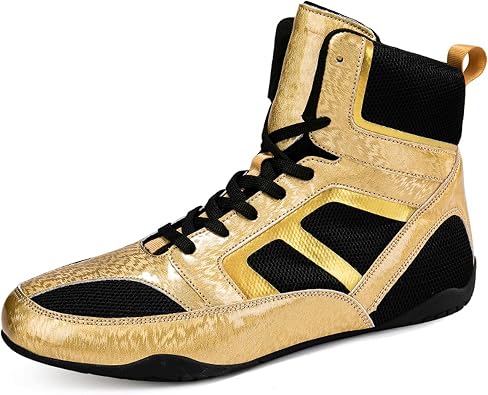 Mens Boxing Shoes Teen Slip Resistant High Top Wrestling Shoes Womens Indoor Fighting Competition Training Shoes