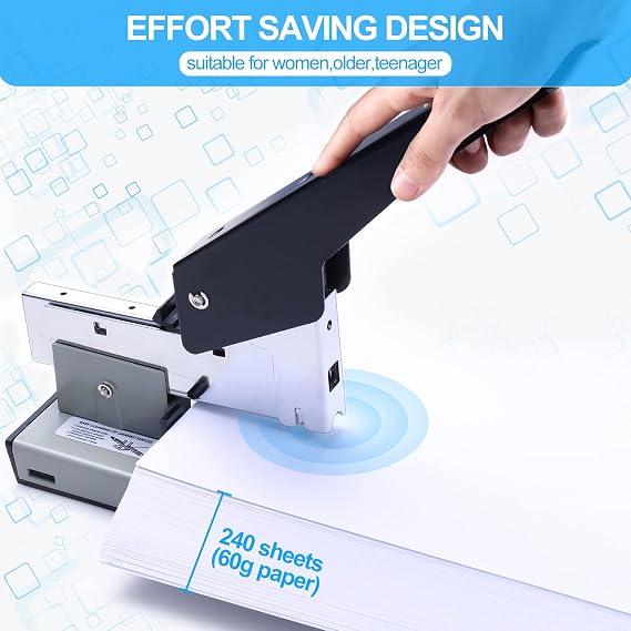 Heavy Duty Stapler,240 Sheet Capacity Office Stapler,Nextlifei Effortless Desk Stapler with 4000 Heavy Duty Staples,Large Stapler for Binding Documents,Leathers,Professional Staple Remover Included