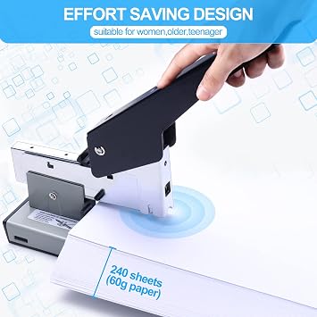 Heavy Duty Stapler,240 Sheet Capacity Office Stapler,Nextlifei Effortless Desk Stapler with 4000 Heavy Duty Staples,Large Stapler for Binding Documents,Leathers,Professional Staple Remover Included
