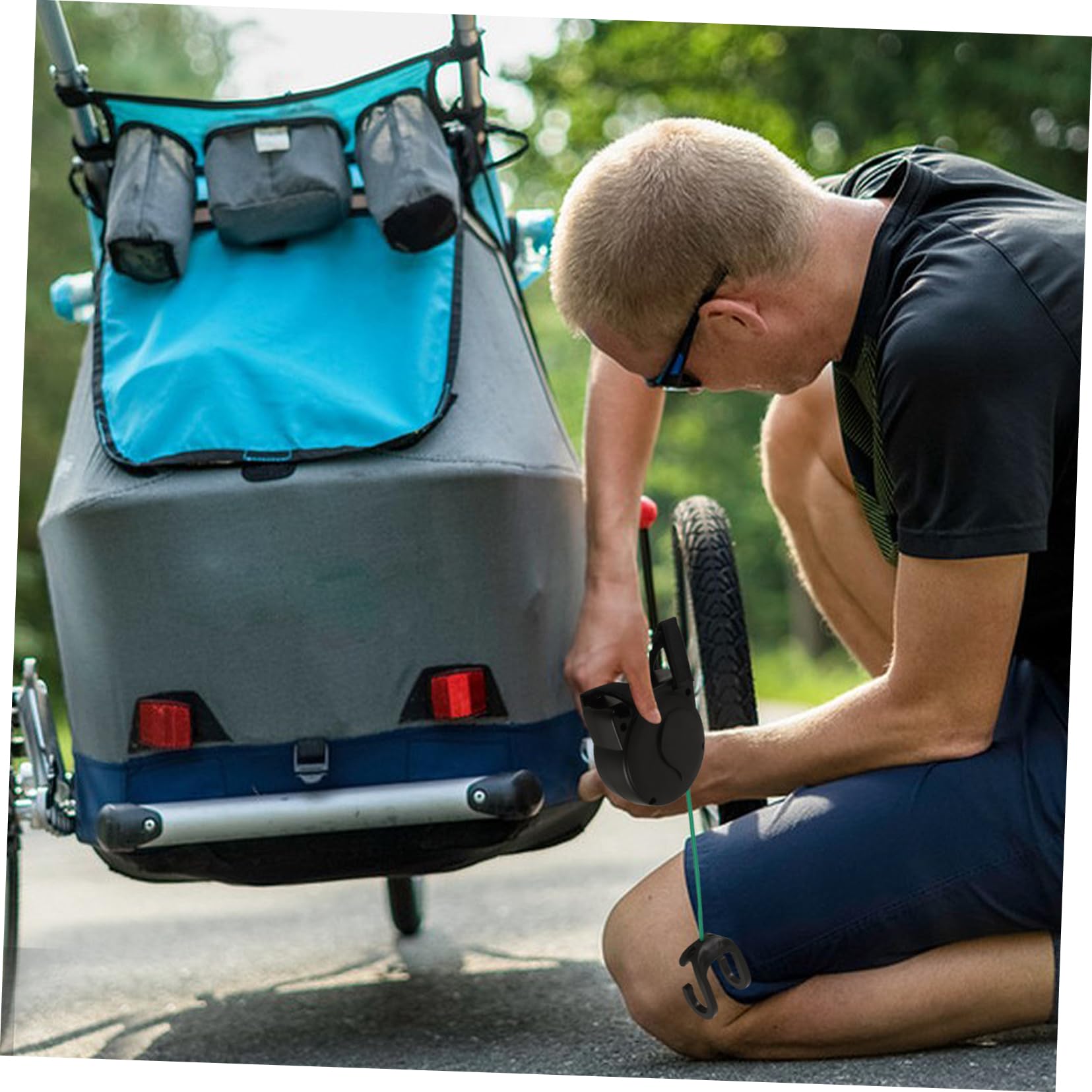 TOYANDONA Cuerda de Remolque para Bicicletas Infantiles Negra Abs