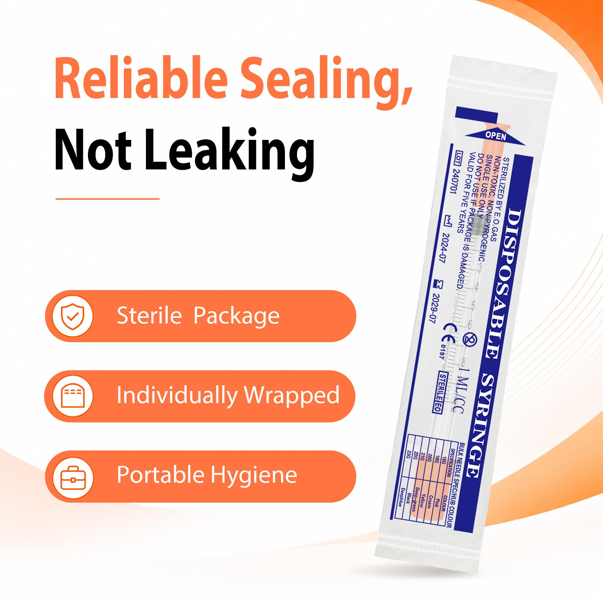 30 Pack 1ml U-100 Syringes with 32G 5/16" (8mm), Easy-Read Scale, Smooth Glide Motion, Minimal Waste Design, Individually Sealed — Amazon image 6