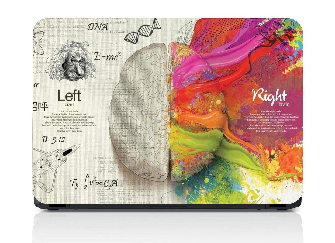 Left & Right Brain HD Quality Vinyl Laptop Skin Decal/Sticker Protector, Fits Dell, Hp, Lenovo, Toshiba, Acer, ASUS and for All Models Up to 11.6" - 15.6" Inch, Pack of 1