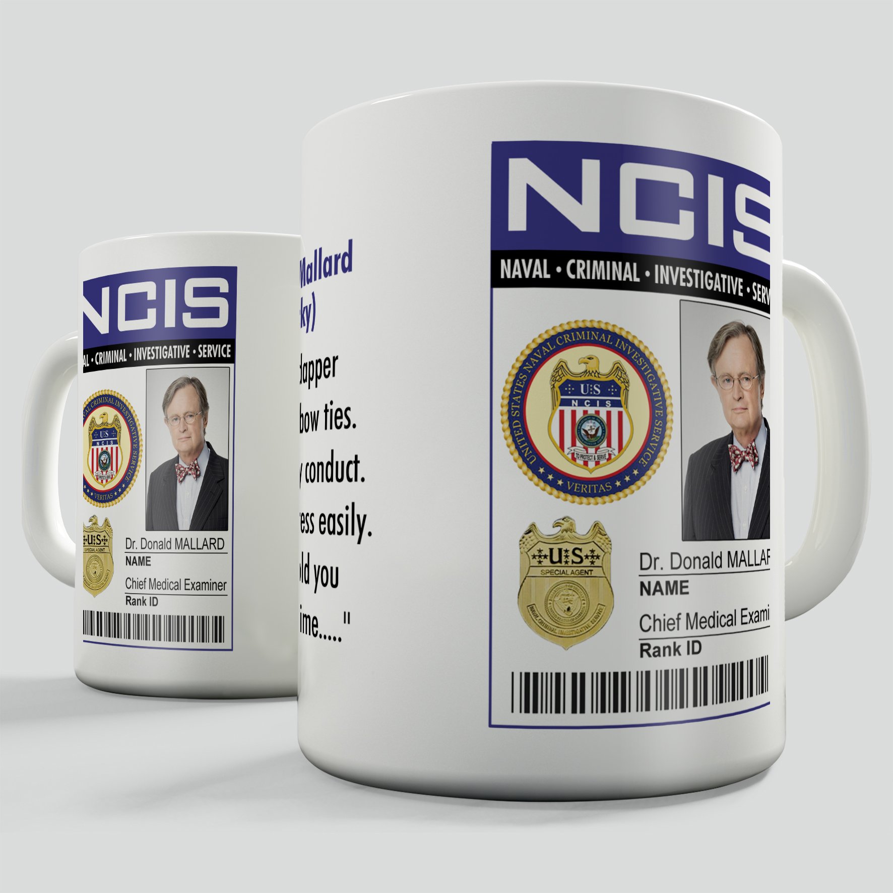 Daemon Design White Ncis Badge - Dr. Donald Mallard Mug