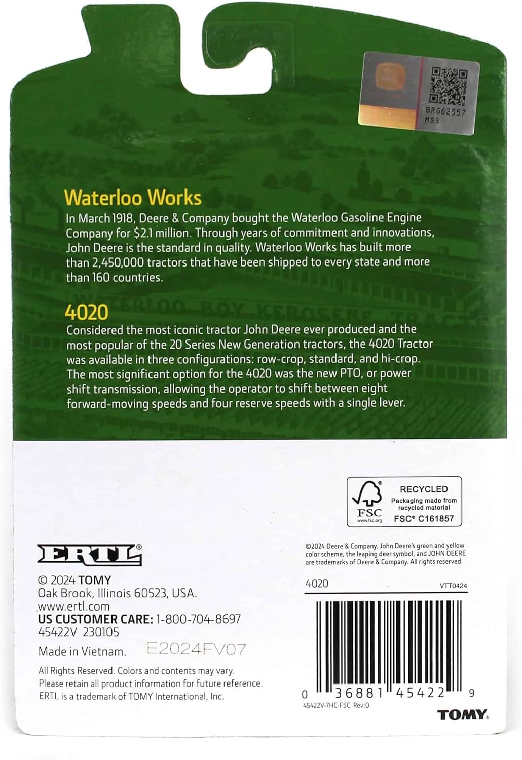 John Deere 1/64th 4020 - 2014 Tractor & Engine Museum Edition