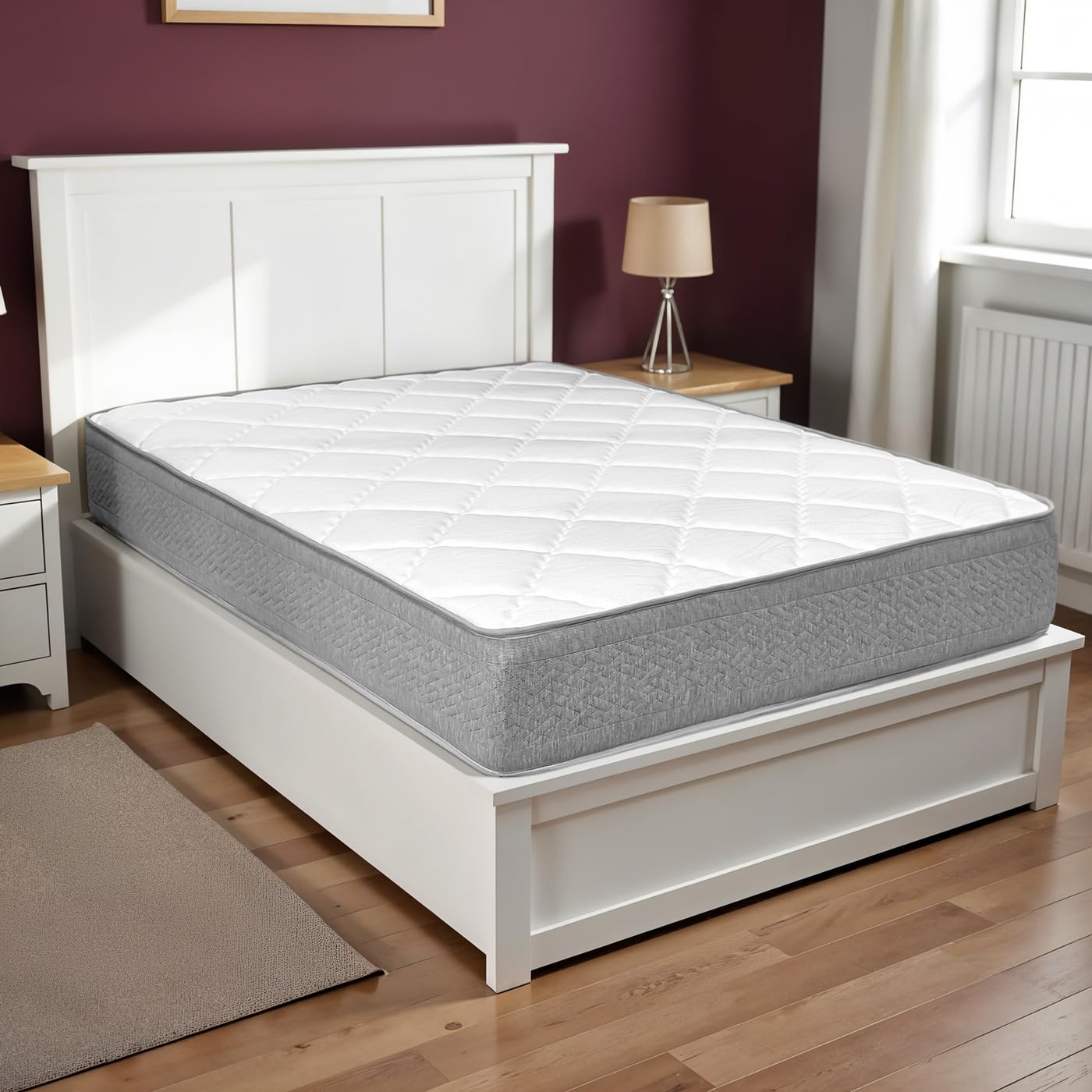 Homey - Colchón 90 x 190 Box Natur con Muelles Ensacados y Viscoelástica, Ergonómico Multizona, Gran Confort, Higiénico y Transpirable, Grosor 23cm