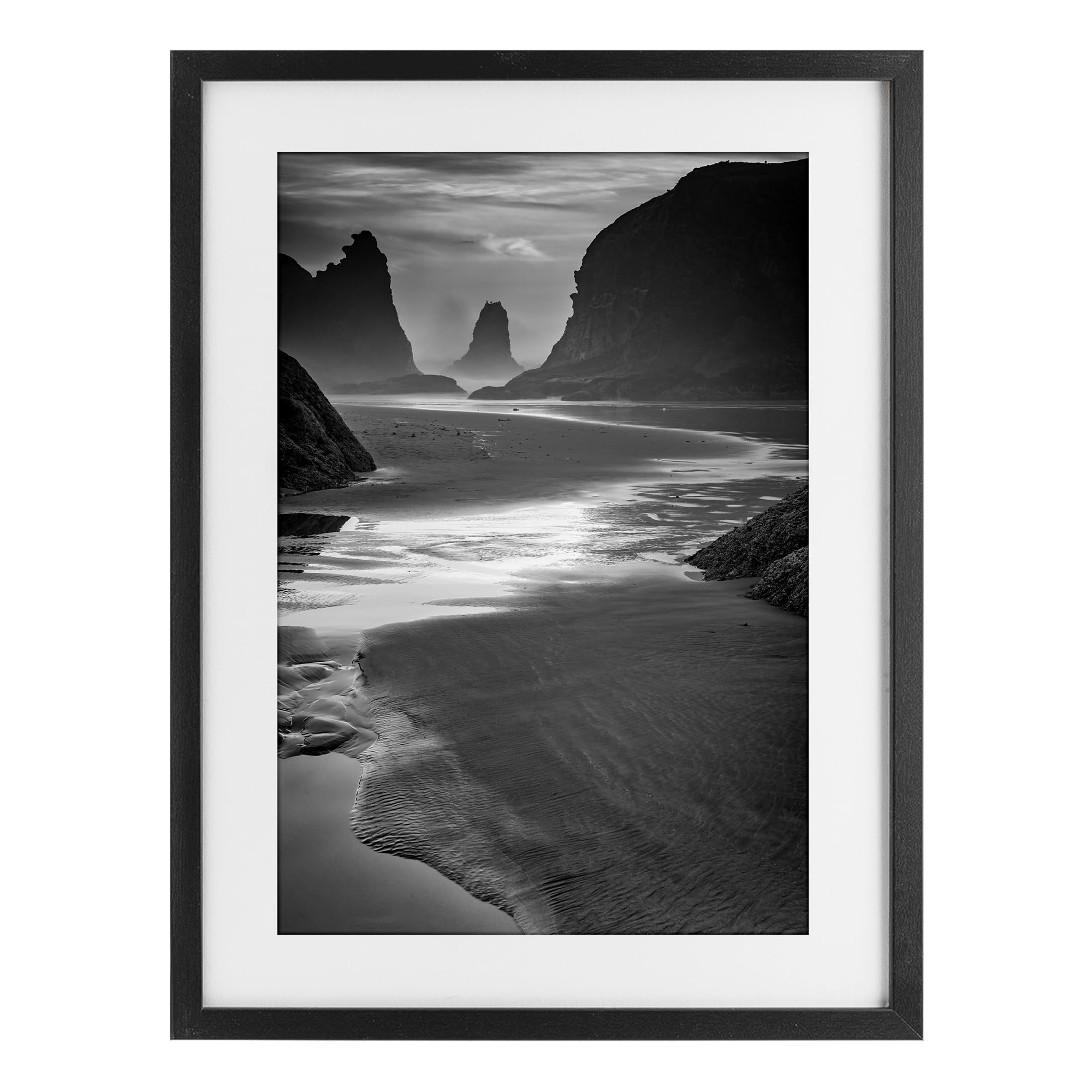 'Last Light On Bandon Beach'| Framed Print Under Glass