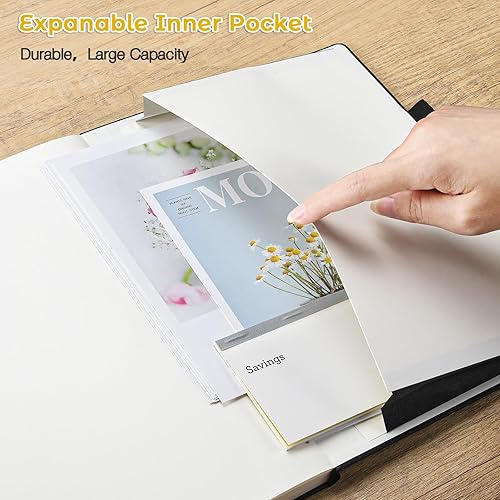 Miniatura 4 de Cuaderno de papel cuadriculado, cuaderno de tapa dura de 8.5 x 11, cuaderno de cuadrícula para mujeres, hombres, diarios grandes de cuero para