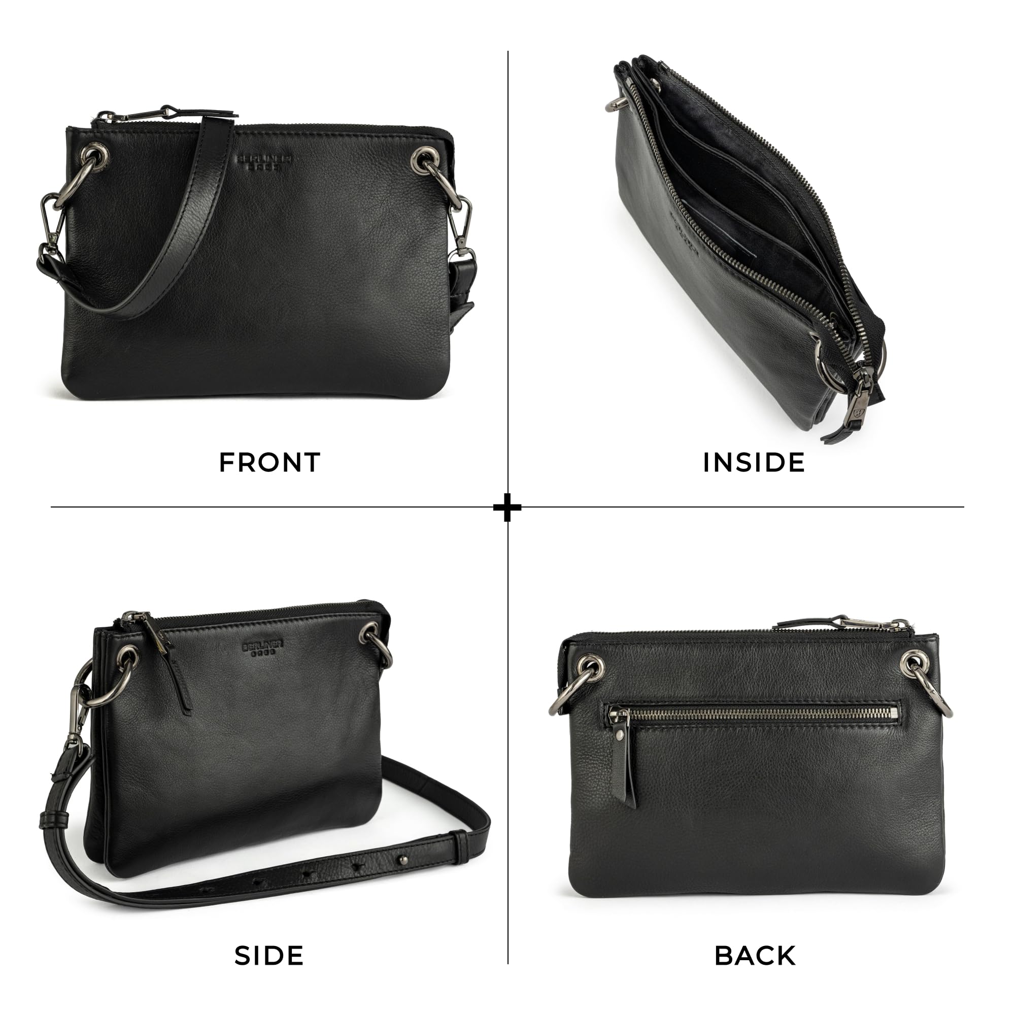Berliner Bags Borsa a tracolla Nice Premium, in pelle, colore nero