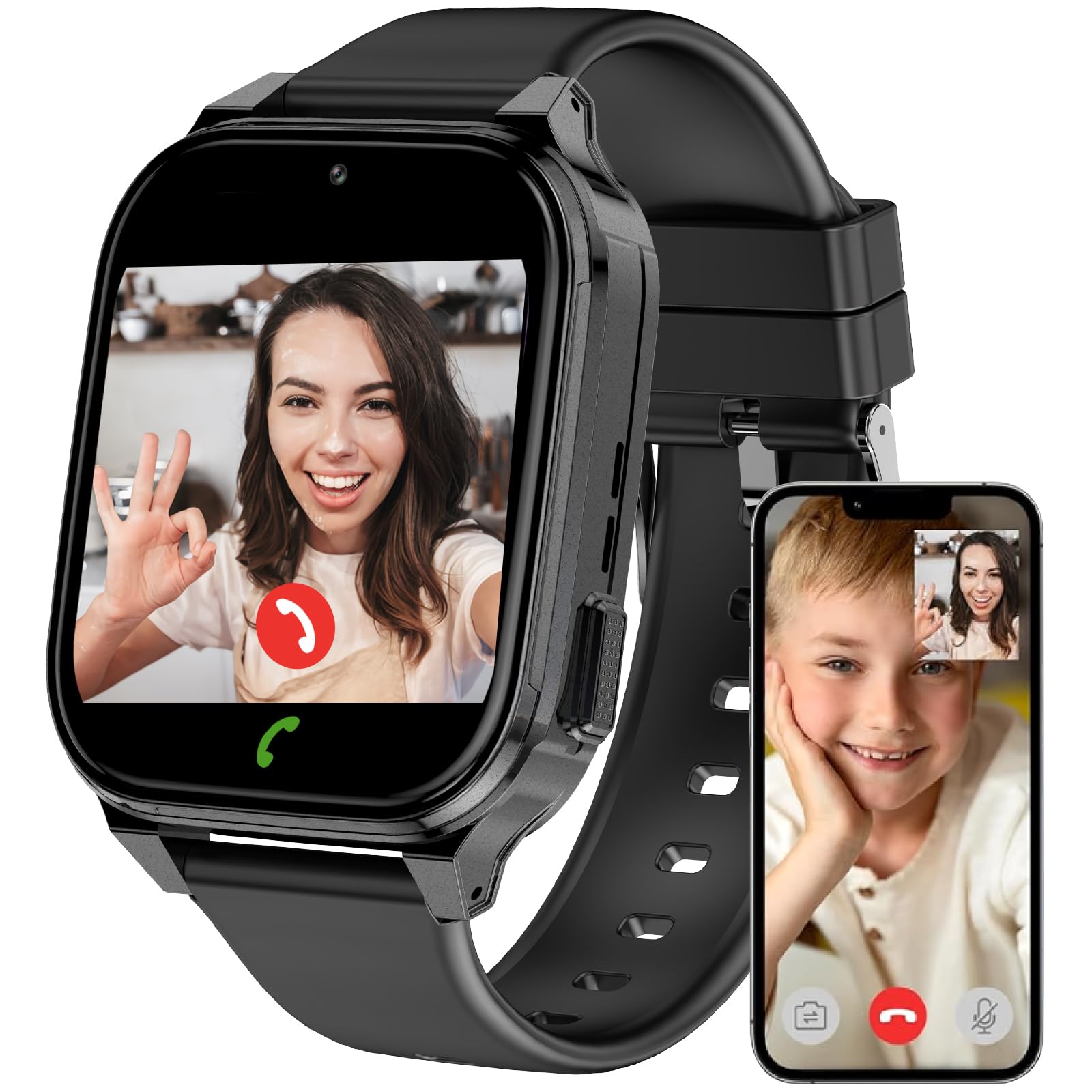 Fenamor Reloj Inteligente Niño 4G, Smartwatch Niños GPS y Llamadas, Videollamada, SOS, Chat de Voz, Modo Escuela, Podómetro, Despertador, Juegos, Reloj Regalo Niña Niño 3-12 Años
