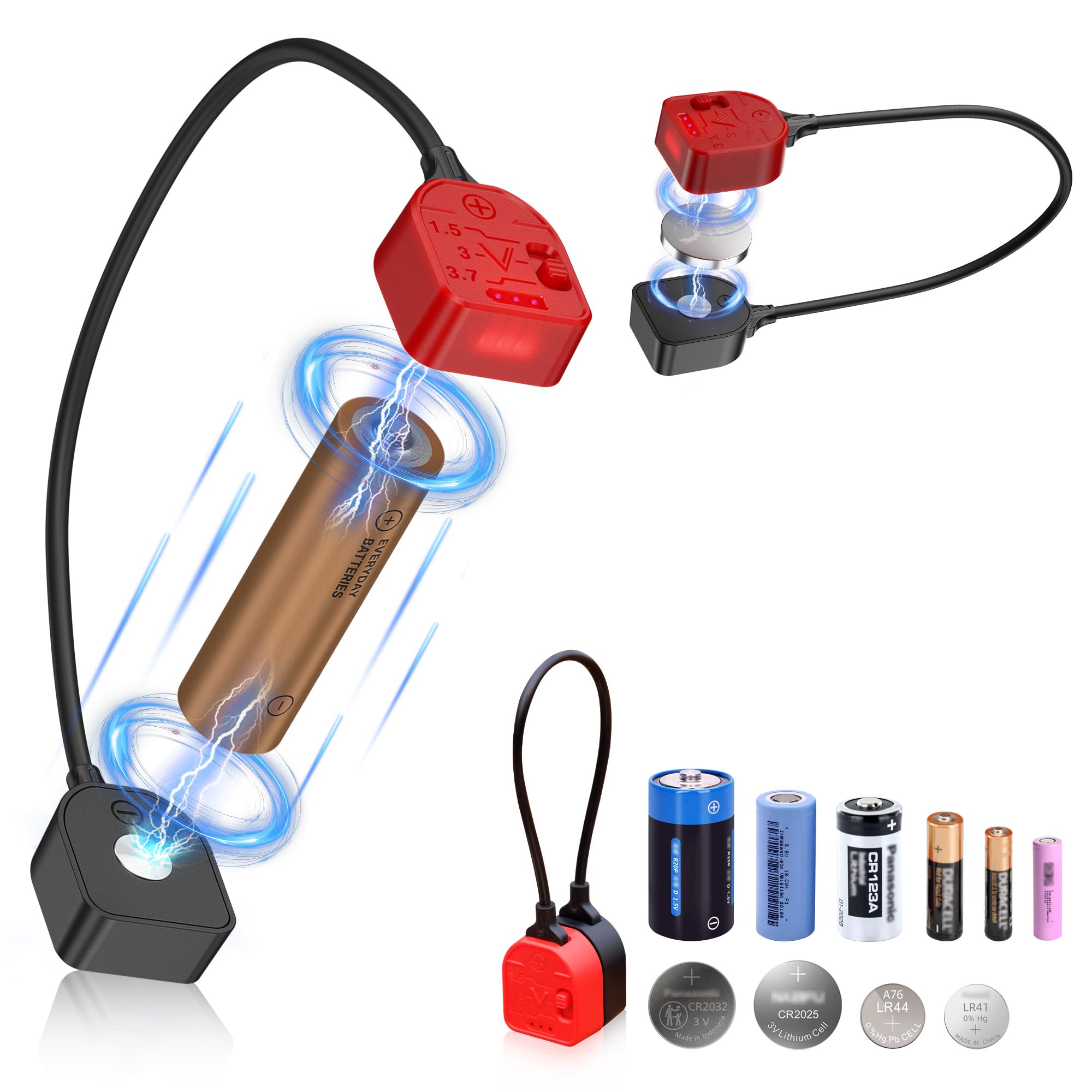 Tester per batteria Multi Purpose Checker Dimensioni per AA AAA C D 1.5V/3V Batterie a bottone