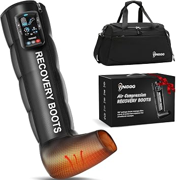 Leg Massager with Heat and Compression Cordless Recovery System for Improved Circulation, Professional Foot Massage Boots with 5 Massage Areas, 8 IntensitiesOnly Single Leg-Medium