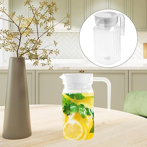 Miniatura 2 de 0.5l Hervidor de agua Contenedor Jarra de Jugo Jarra con Tapa Bebidas Frías Hogar Restaurante Hotel Oficina