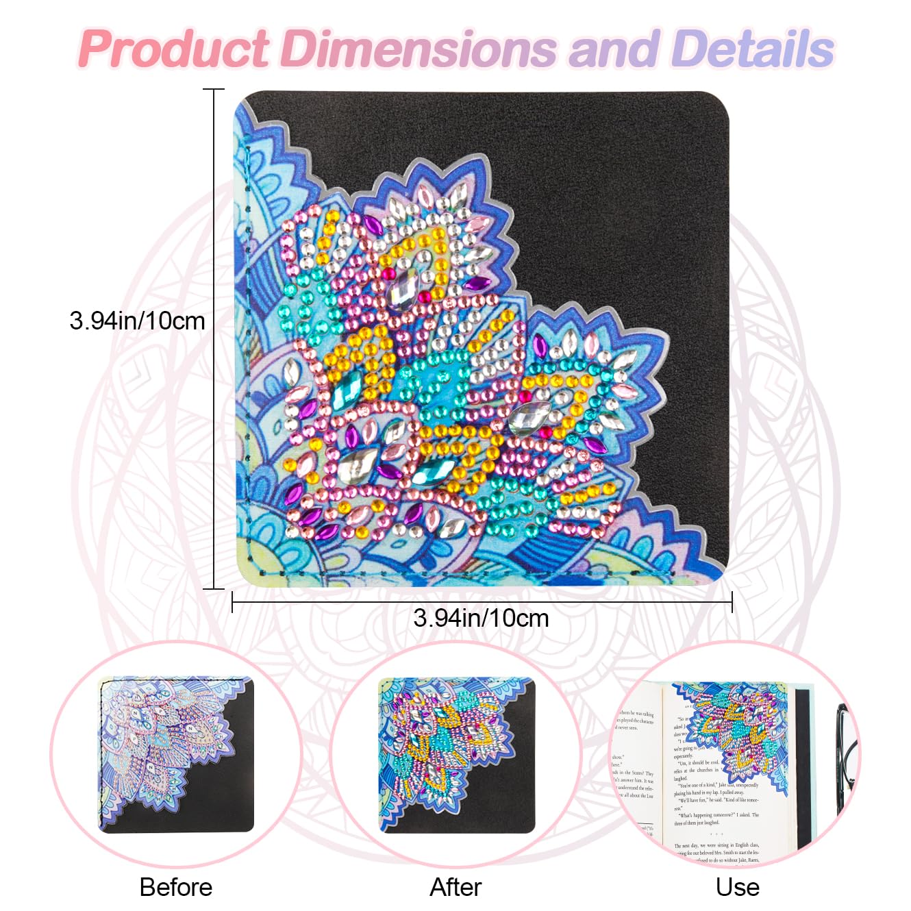 Snapklik 4 Pcs Diamond Art Bookmarks DIY Diamond Painting Snapklik 4 pcs diamond art bookmarks diy diamond painting