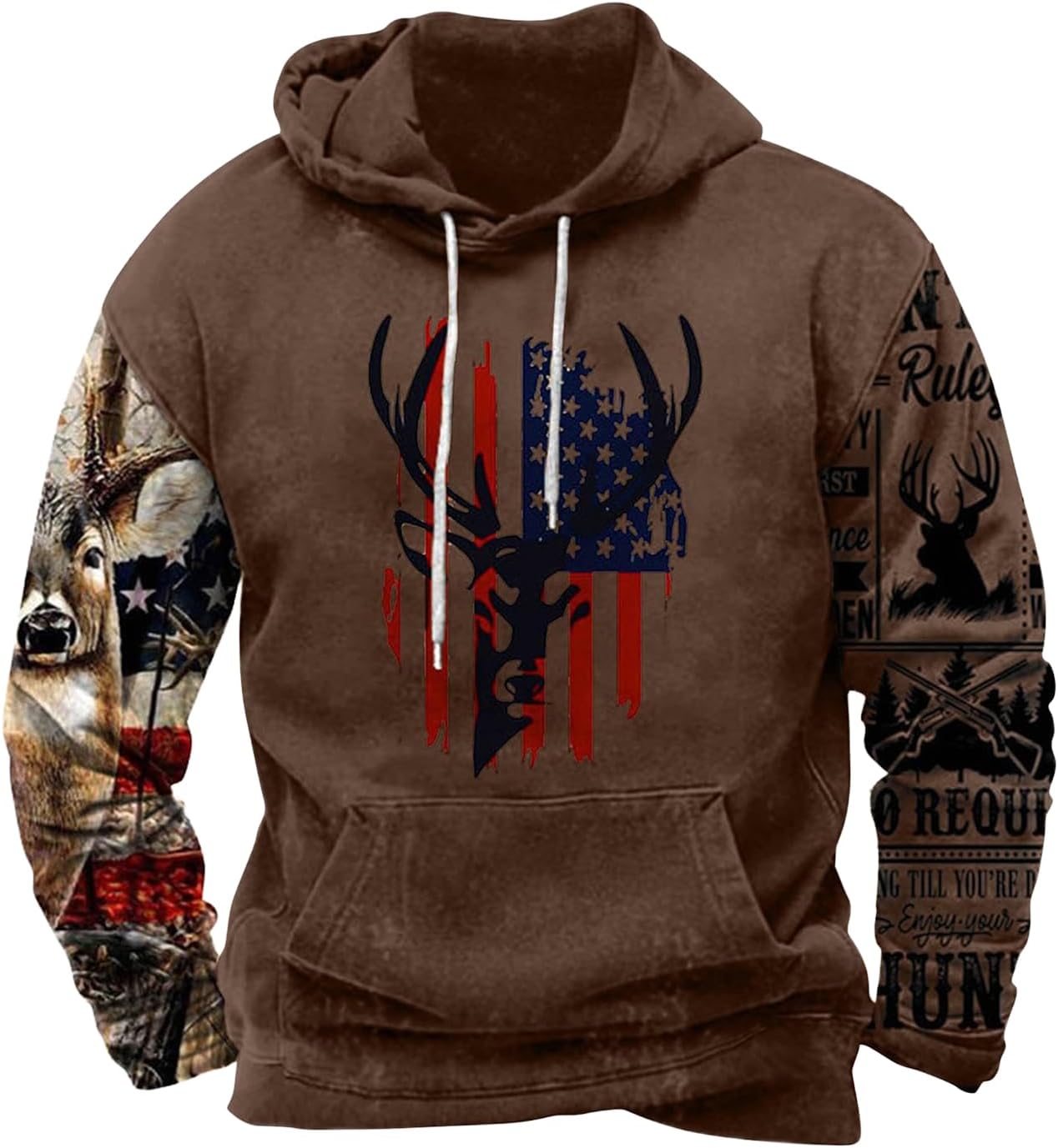 Western Hoodie for Men Aztec Cowboy Printed Drawstring Pullover Hooded Sweatshirt M...