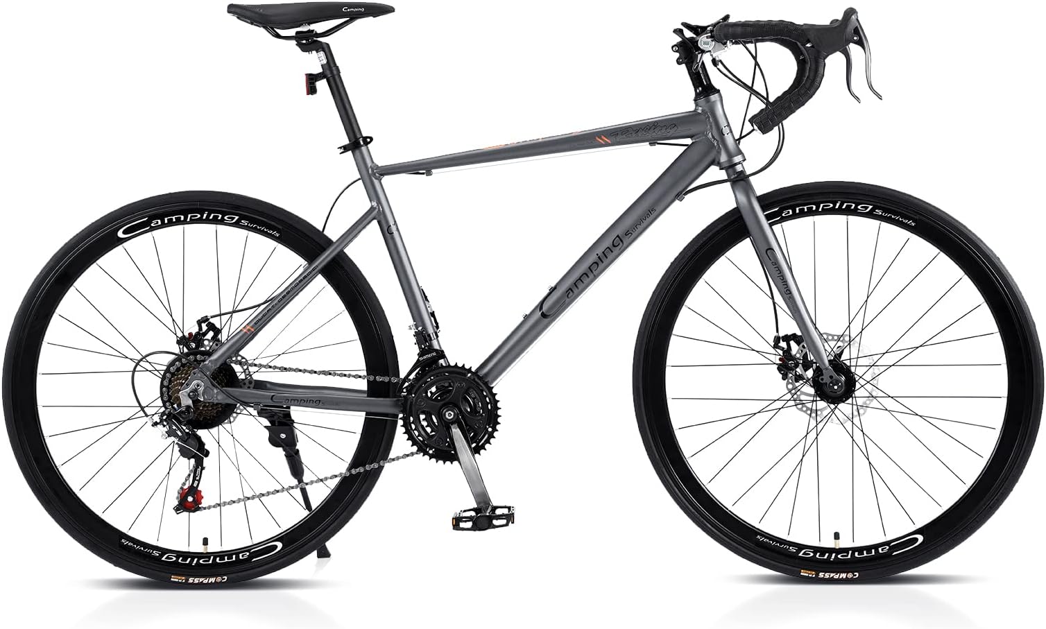 Bonnlo 21 Speed 700C Wheels Road Bike, Lightweight Aluminum Road Bicycle With Dual Disc Brake, Front Fork Shock-Absorbing Anti-Slip for Men and Women's Outdoor Cycling