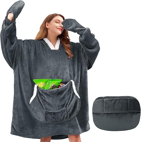 yescool Manta con capucha de gran tamaño, manta de forro polar sherpa, regalo para el día de San Valentín para mujeres, hombres y adultos, manta