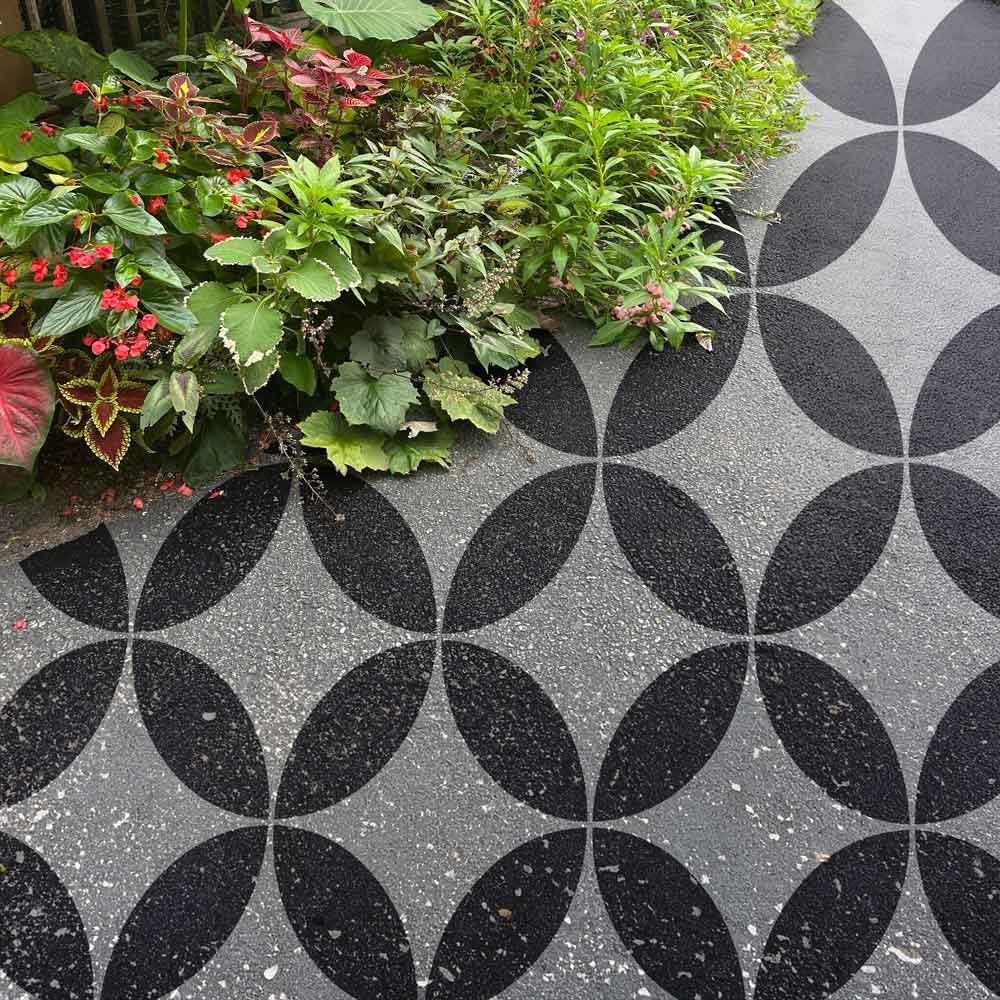 Nagoya Patio Stencil - Cement Patio Design for DIY Painted Cement - Reusable for Easy Outdoor Makeover - Large Stencil for Painting