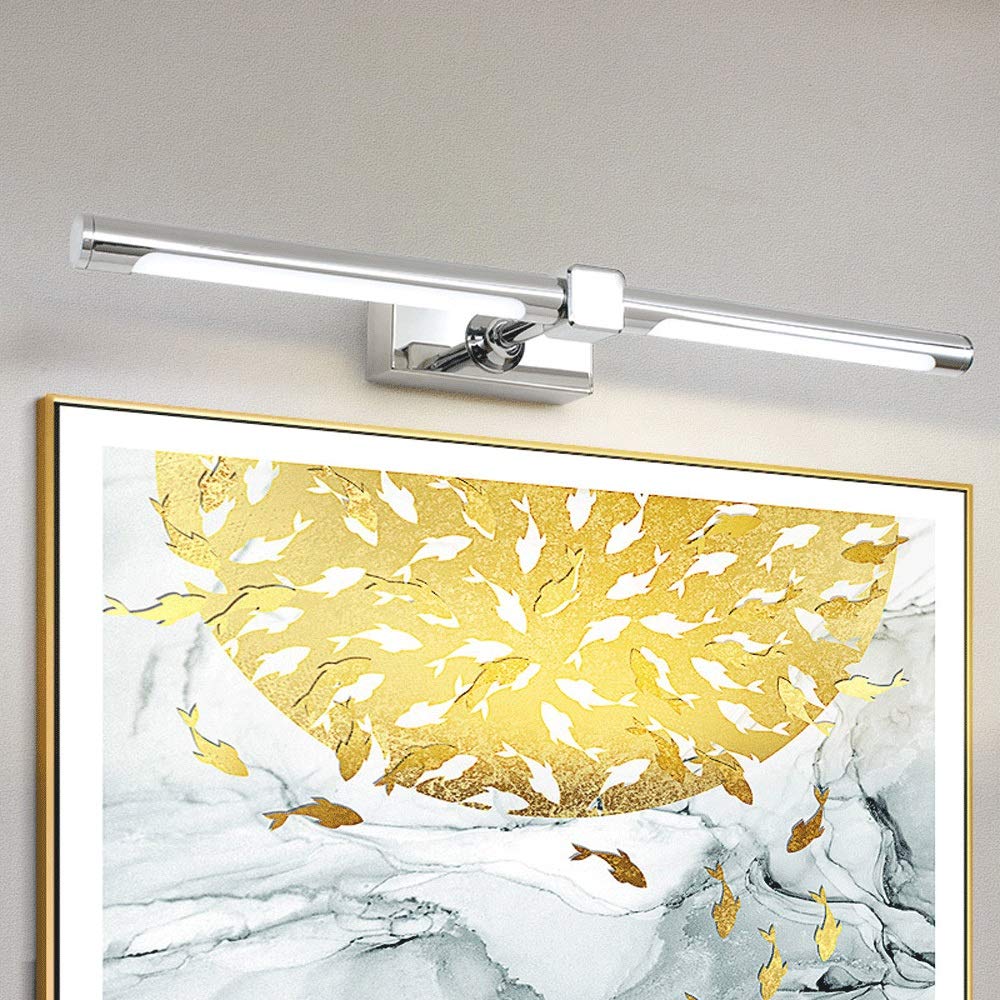 Luz espejo baño, luces espejo 9W LED sobre espejo Linterna pared baño Lámpara espejo maquillaje metal y acrílico, luz gabinete con espejo, iluminación pared espejo fácil instalación