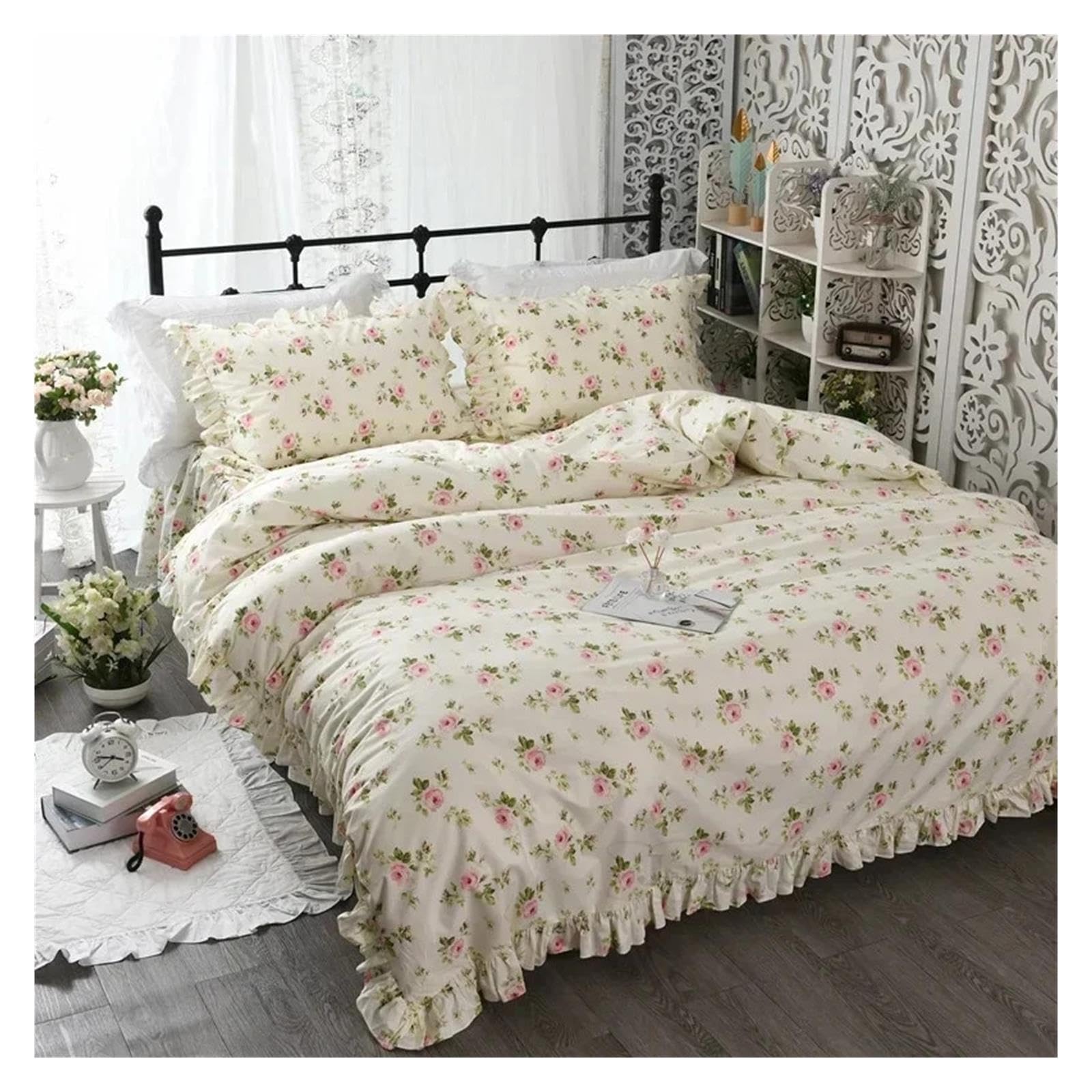 Housse de Couette Ensemble de literie King Size à imprimé Floral