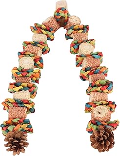 Bird Chewing Toy, Easy Installation Bird Chewing Toy Wood Corn Cob Parrot Toy Corn Cob Bird Chewing Toy Medium and Large Parrot Beak Grinding Toy (Colorful)