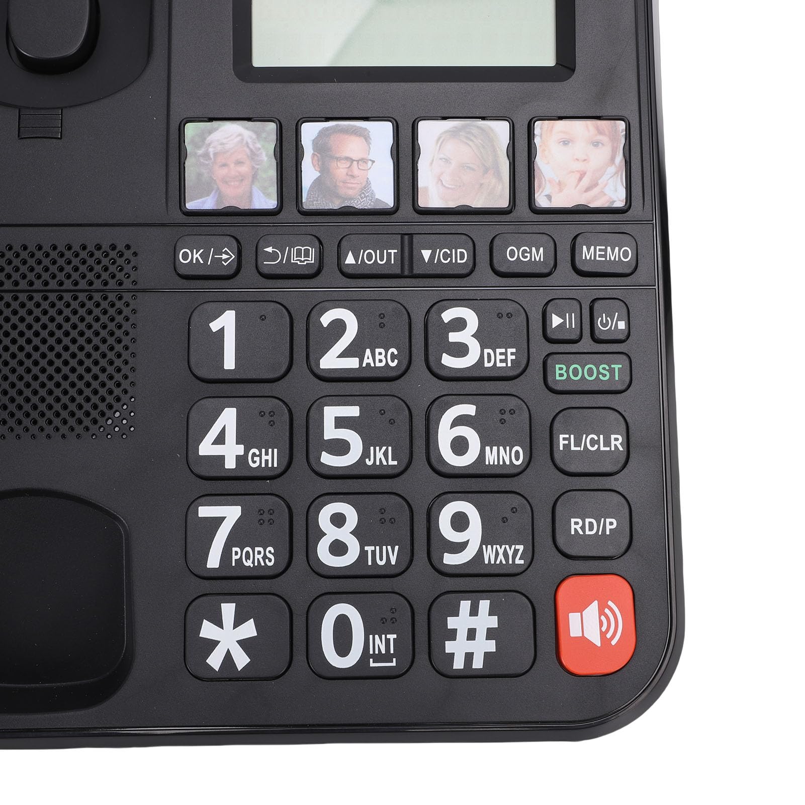 lyrlody Przewodowy Telefon Bezprzewodowy, Telefon Domowy ABS z 3,0-calowym Wyświetlaczem i Podświetlanymi Klawiszami, Pełnodupleksowy Zestaw Głośnomówiący z regulacją Głośności Identyfikacji
