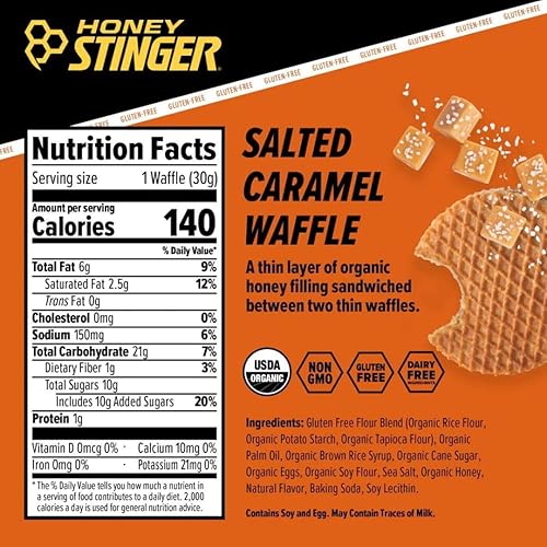Miniatura 2 de Honey Stinger - Waffle orgánico de miel | Stroopwafel energético para ejercicio, resistencia y rendimiento | Nutrición deportiva para el hogar y el
