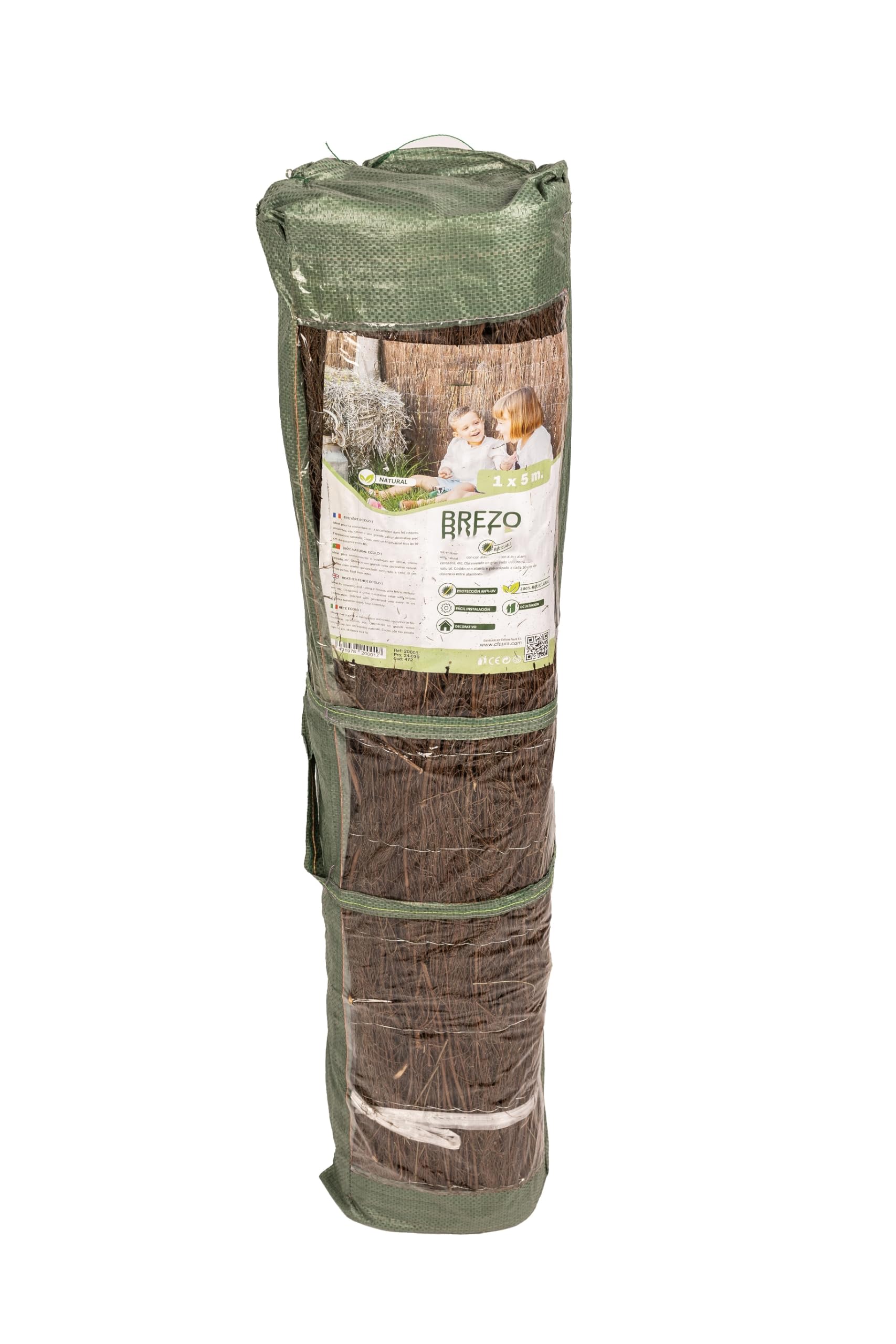 Suinga Brezo Ocultación 1,50 x 5 m | Cerramiento Natural de Brezo | Valla de Ocultación 65% para Jardin y Terraza 0,7-1 kg/m2