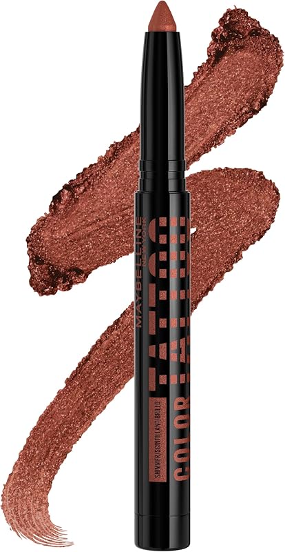 MAYBELLINE Color Tattoo Longwear Multi-Use 24HR Eye Shadow Stix, Rich, Long Lasting Eyeshadow, Eyeliner and Eye Primer Stick, I Am Spicy (Copper Rose Shimmer)