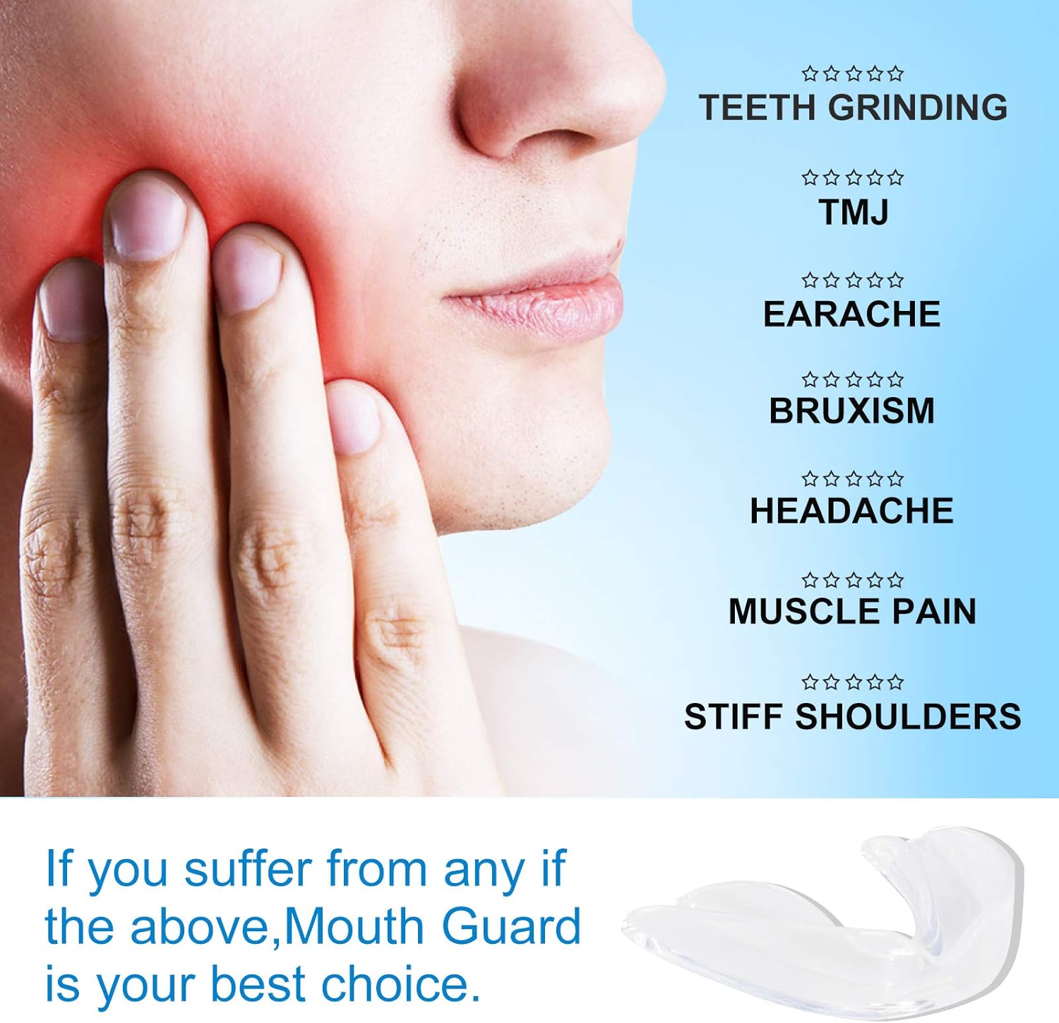 Mouth Guards, 4 PCS Moldable Mouth Guards for Clenching Teeth at Night, Sport Athletic, Whitening Tray - TMJ & Eliminates Teeth Clenching : Beauty & Personal Care