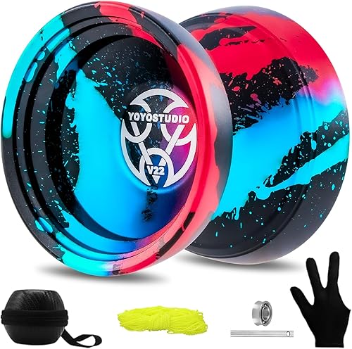 YOYOSTUDIO Yoyo V22 - Yoyo profesional sensible para niños de 8 a 12 años, Yoyos profesionales con kit de accesorios, 10 cuerdas de yoyo, estuche y