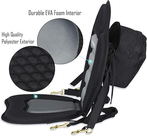 Miniatura 11 de WOOWAVE Asiento de kayak acolchado de lujo asiento ajustable de barco asiento de pesca acolchado asiento de pesca respaldo alto cómodo respaldo 1