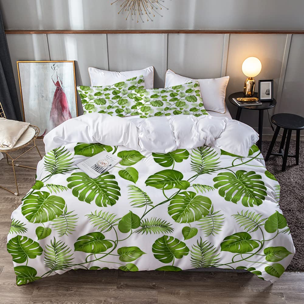 URSOPET Bettwsche-Set, Mikrofaser,Blatt, brasilianischer Regenwald Laub  Natur Efeu wirbelt Palme Bananenbume verlassen,1 Bettbezug,1 Bettbezug 220  * 240 cm + 2 Kopfkissenbezug 50x80cm : Amazon.de: Kche, Haushalt & Wohnen