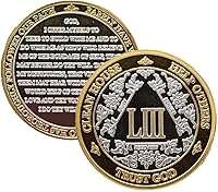 Vista 29 de Silver & Gold - Medallón de Alcohólicos Anónimos de 1 a 60 años (10 años (X)) Cápsula AA incluida