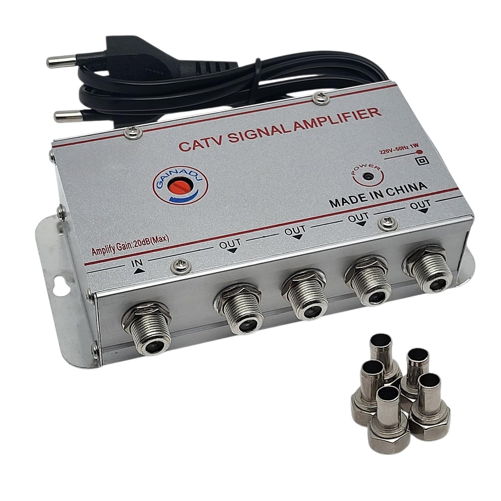 FAST WORLD SHOPPING ® Amplificateur Antenne TV Avec 4 Sorties - Convertisseur Numérique Terrestre - Augmente Signal Vidéo Audio - Récepteur Émetteur Répartiteur
