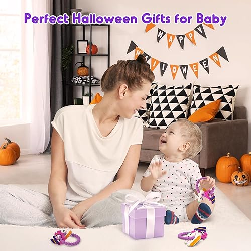 Miniatura 6 de Juguetes de Halloween para bebés, mordedores de anillo para bebés de 0 a 6 meses, agarre de Halloween, juguetes de silicona para masticar, para