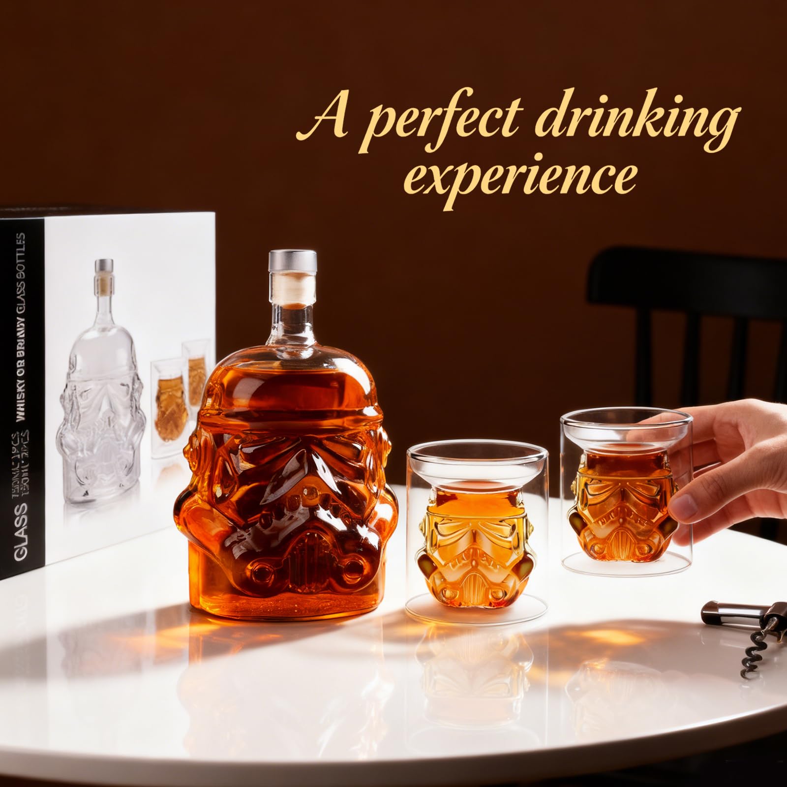 Carafe à Whisky Stormtrooper Avec 2 Verres - Set Créatif 750ml Pour Spiritueux Et Cadeaux