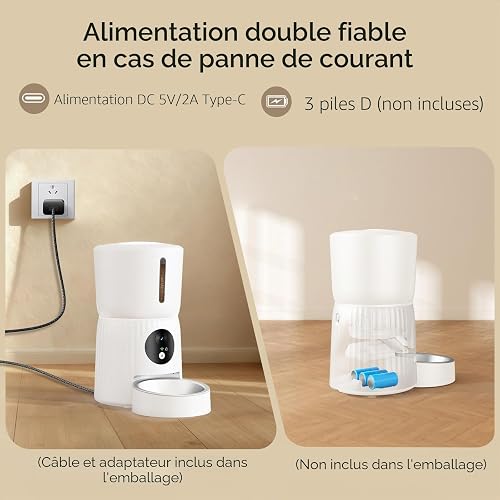 Faroro Automatic Cat Feeder with Camera, 1080P HD Video with Night Vision, 2-Way Audio, 4L Pet Feeder with Adjustable Camera Angle & Blockage Sensor, APP Control Cat Food Dispenser, 5GHz Wi-Fi - 4