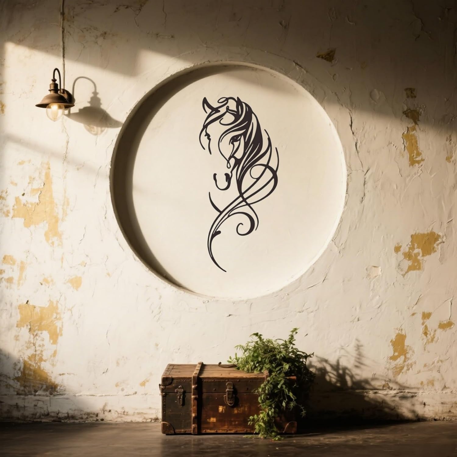 JBCHUCI Metal Horse Wall Art Decor - Western Equestrian Line Art & Dynamic Metal Wall Sculptures, Horse Wall Decor for Home Bedroom, Bathroom, Living Room (15.7x 7.2 Inch)