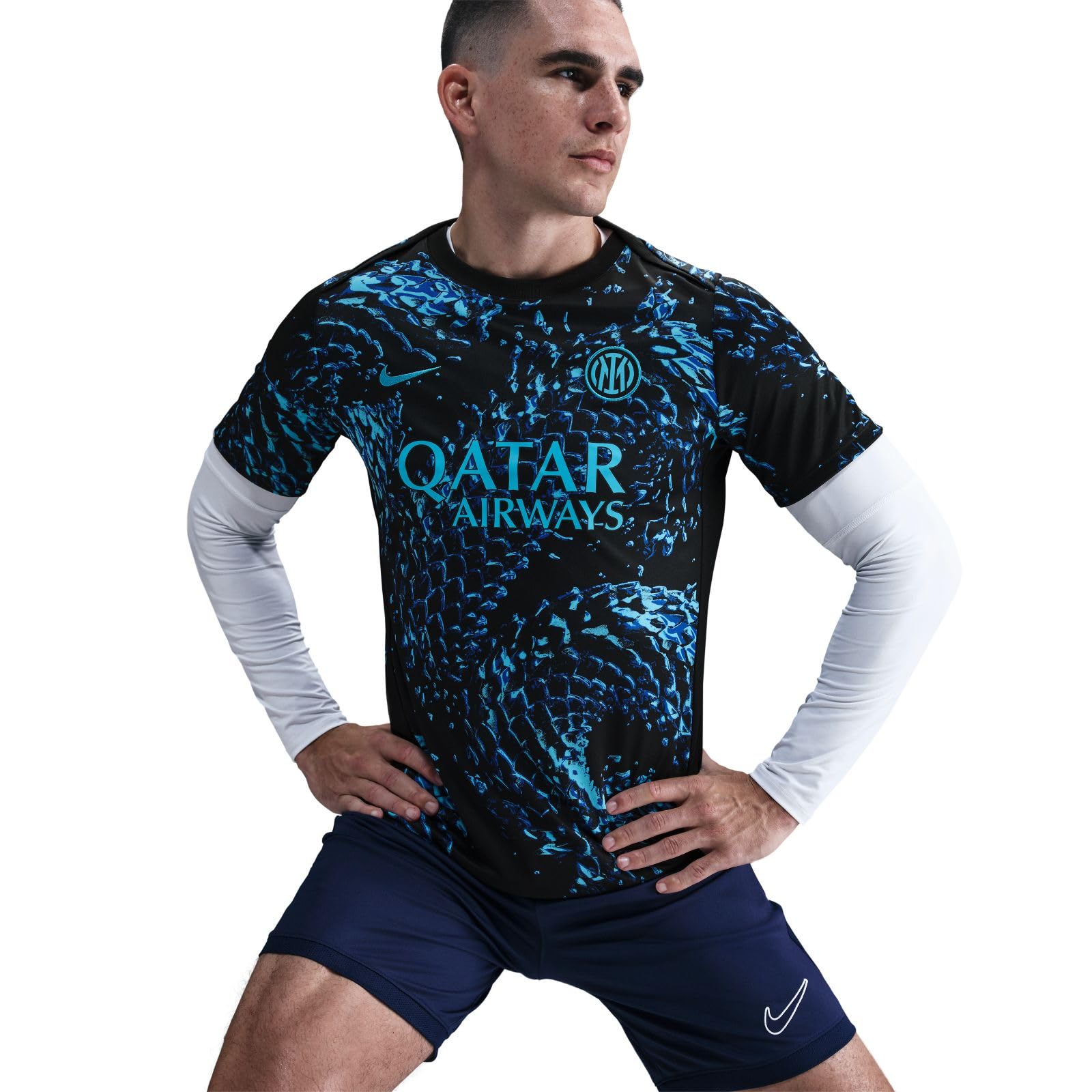 Nike Inter Mailand Academy PRO Nike Dri-Fit Kurzärmeliges Pre-Match-fußballoberteil für Herren Maglia da Calcio Pre-Partita Uomo