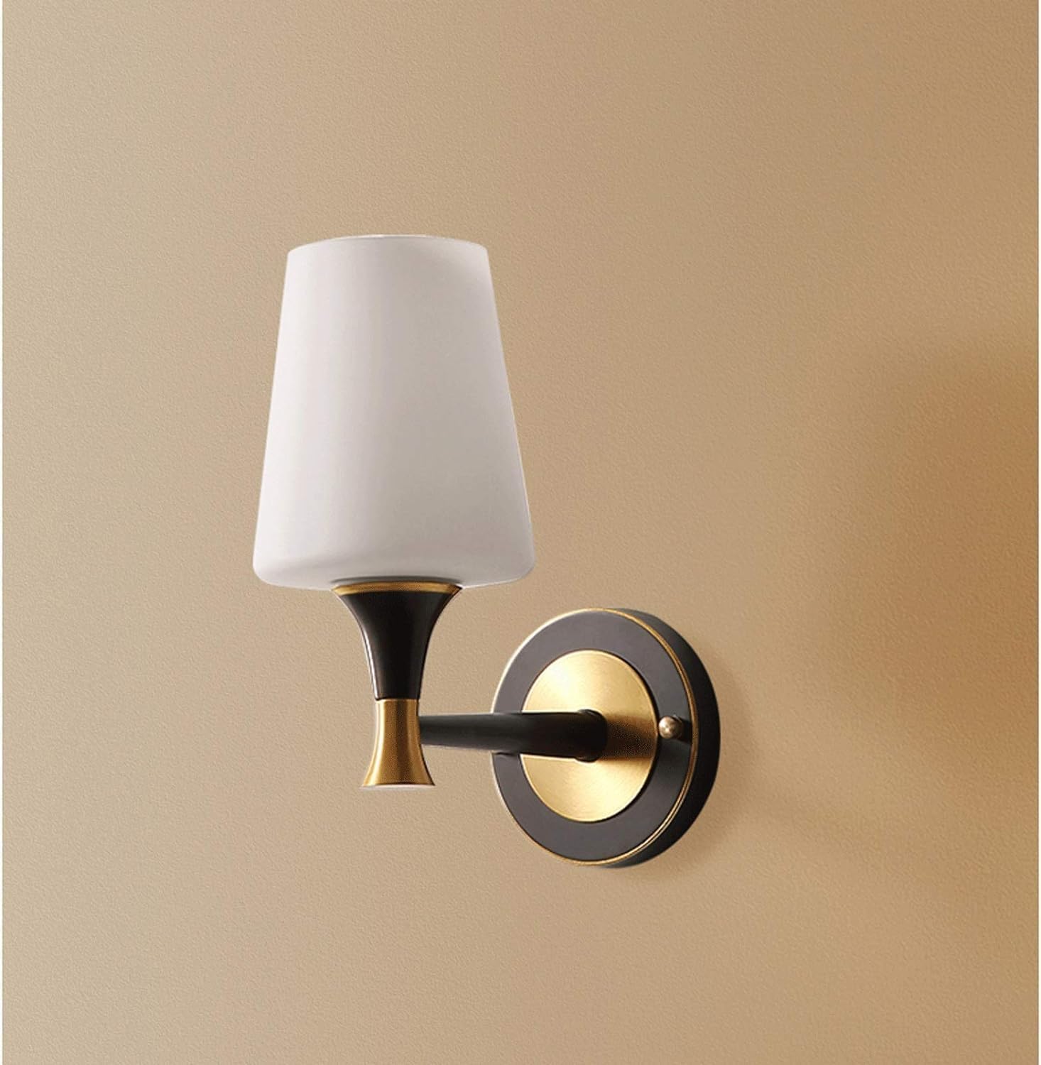 ASerZenith Led Wall Sconce, Copper Wall Lamp Living Room Bedroom Bedside Single Head Aisle Corridor Stair Bracket Light