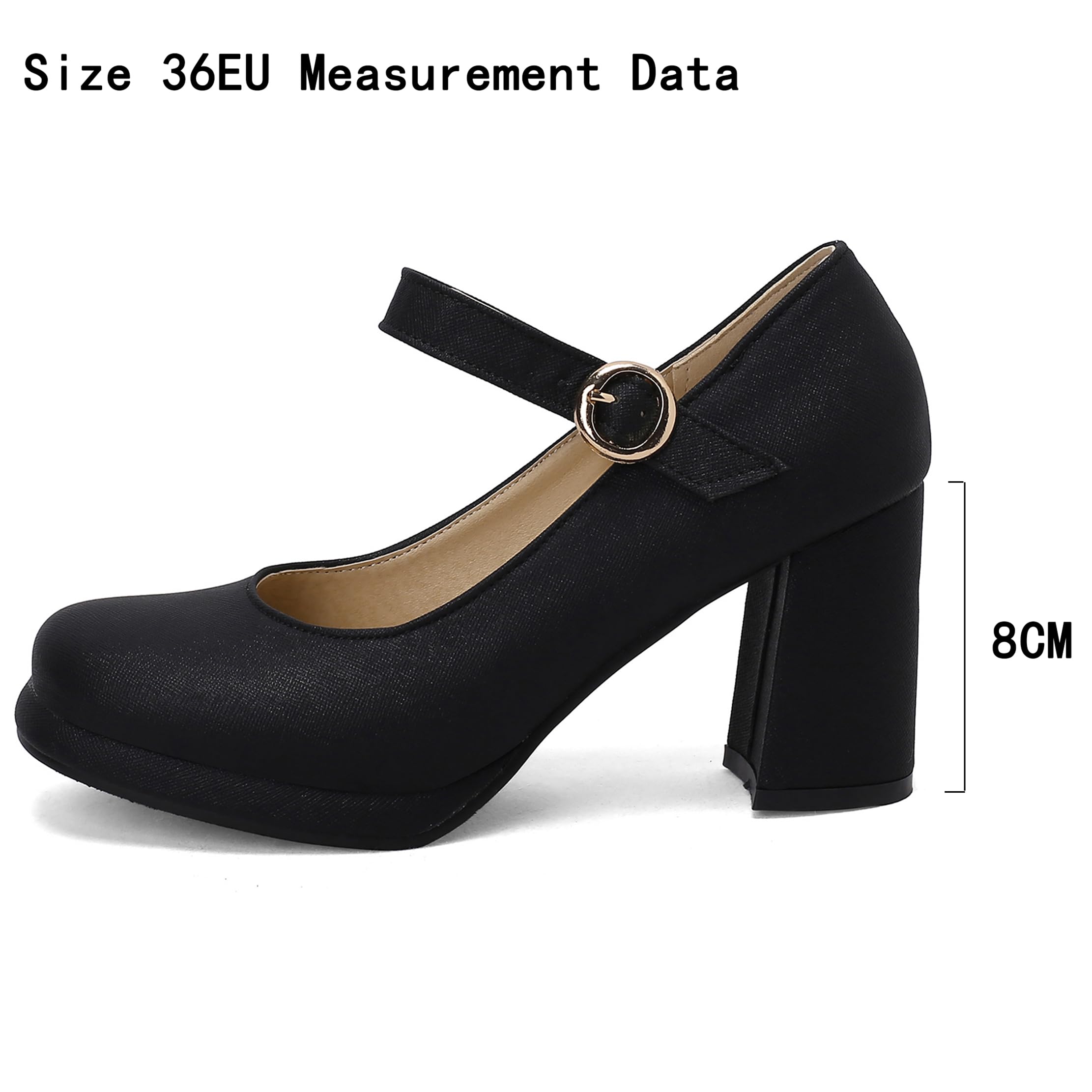 Briller Mary Jane Femme Plateforme Chunky Chaussures