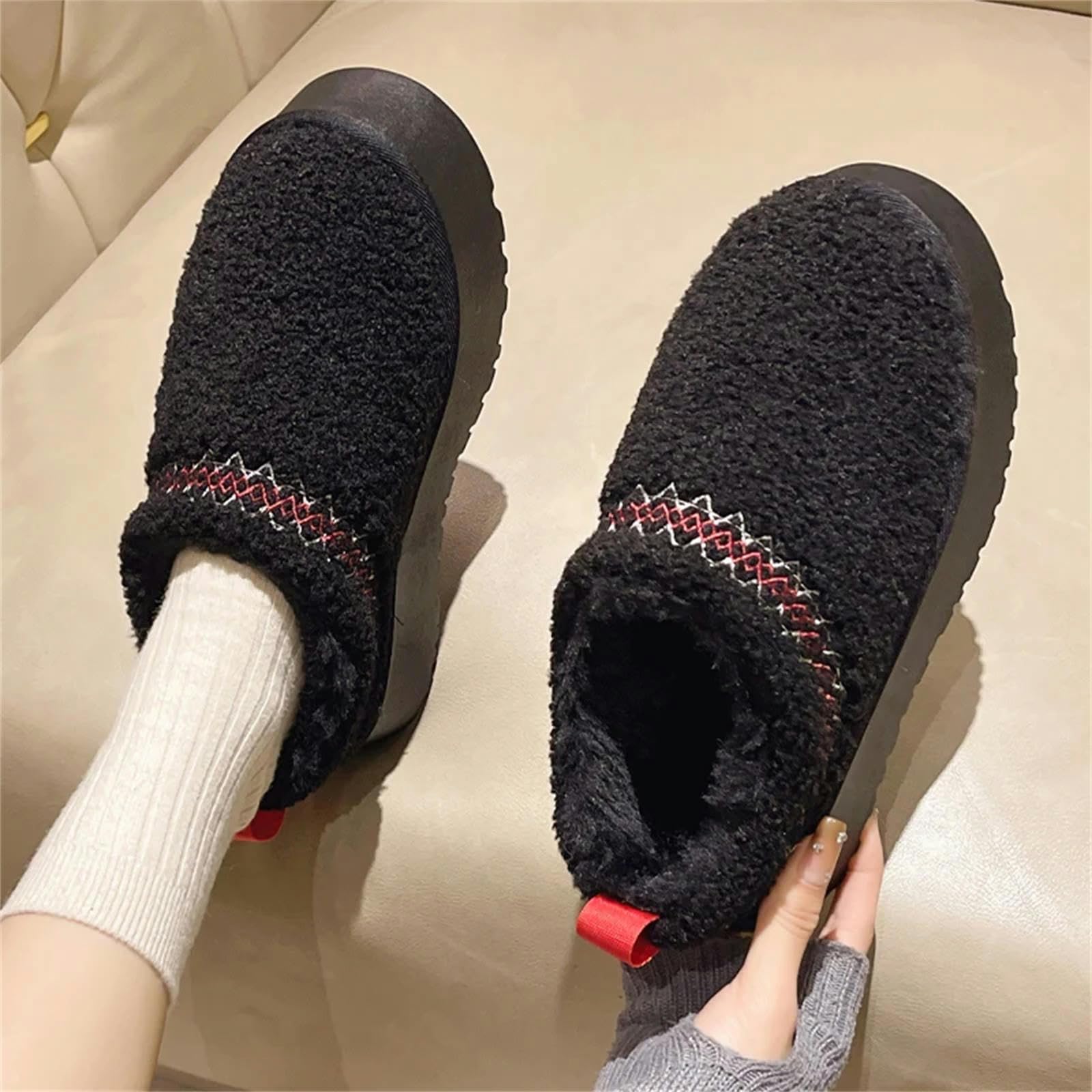 Pantofole Donna Invernali Women Platform Home Cotton Slifor Shoe Casual Shingback Fluffy