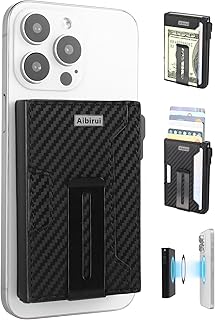 Aibirui Ridge Wallets for Men,Magnetic Wallet for iPhone 17/16/15/14/13/12 Series,Magnetic Wallet with Money Clip,Card Holder,Holds 8 Cards & Bills,Ridge Wallet for Fathers day gift ideas