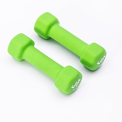 JFIT Dumbbell Pairs or Sets Neoprene & Vinyl Coated Hand Weights for Home Gym, Strength Training, Aerobics, Cardio Exercise and Fitness