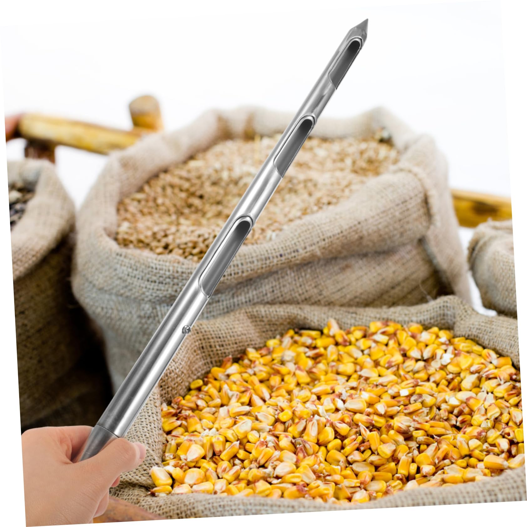 Yardwe Dechado muestreador de ranuras de granos muestreador de sonda de muestra de cereales muestreador de polvo de granos de metal Acero inoxidable Investigacion fertilizante herramienta