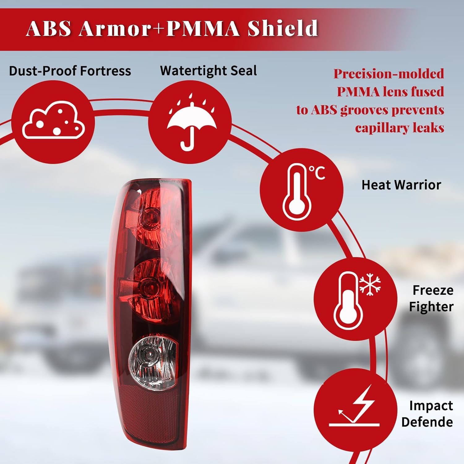 Tail Light Assembly Compatible with 2004-2012 Chevy Colorado/GMC Canyon Taillights - OE Replacement Pickup Truck Rear Brake Lamps w/Bulbs and Harness