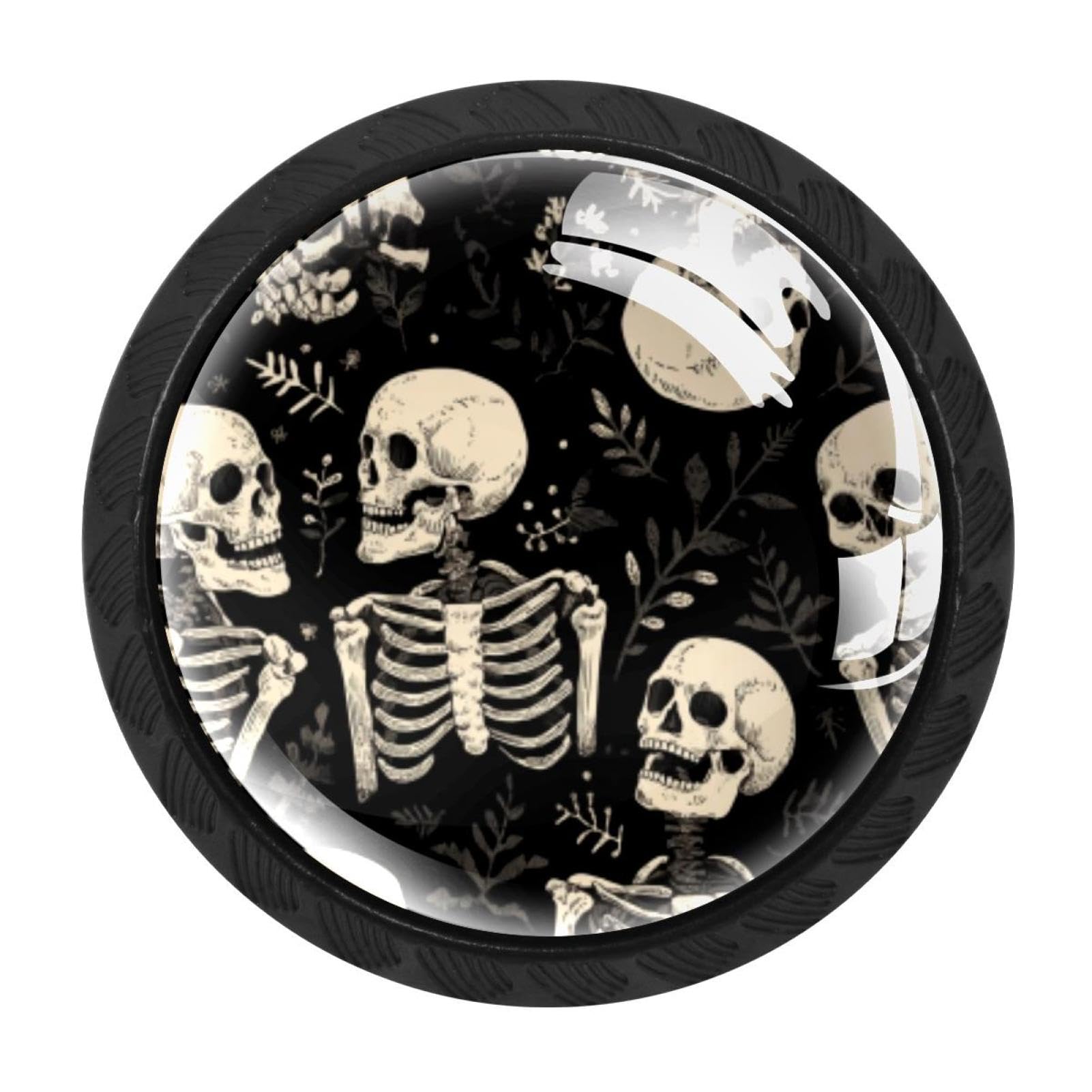 CHENZZZZ 4 pcs Skeleton Pattern (3) Cabinet Knobs Crystal Drawer Pulls for Kitchen, Bathroom Cabinet, Dresser and Cupboard