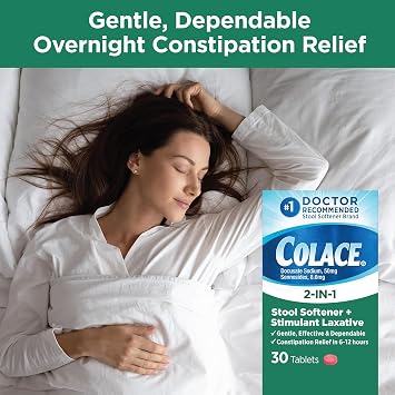 Colace 2-in-1 Tablets - 30 ct, Pack of 6