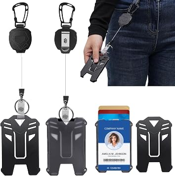 Badge Holder, 2 Pack Heavy Duty Retractable Keychain